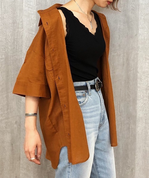 PAGEBOY（ページボーイ）の「アサコンBIGシャツSS（シャツ/ブラウス・レディース・ライトベージュ/ブラウン/カーキ/ブラック・FREE）」の11枚目の写真