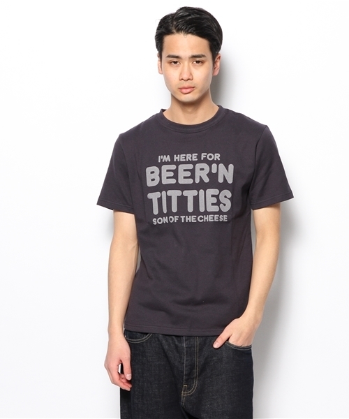 Free Peddler Market(フリーペドラーマーケット)の「【SON OF THE CHEESE】BEER TEE(Tシャツ/カットソー・メンズ・グレー/ブラウン/ネイビー・LARGE/SMALL/MEDIUM)」の1枚目の写真