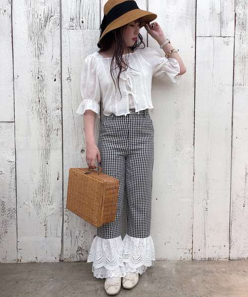 one after another NICE CLAUP（ワンアフターアナザーナイスクラップ）の「【Petite by NICE CLAUP】ribbon blouse（シャツ/ブラウス・レディース・アイボリー/オフホワイト・FREE）」の7枚目の写真