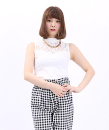 WEGO | WEGO/レース切替ハイネックノースリーブTシャツ(Tシャツ/カットソー)