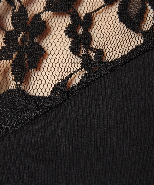 WEGO(ウィゴー)の「WEGO/レース切替ハイネックノースリーブTシャツ(Tシャツ/カットソー・レディース・オフホワイト/ブラック・FREE)」の7枚目の写真