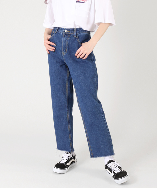 DING（ディング）の「DING/クロップドデニムパンツ（デニムパンツ・レディース・ライトインディゴブルー/インディゴブルー・MEDIUM/SMALL）」の2枚目の写真