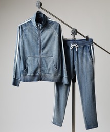 BAY CREST（ベイクレスト）の「BAY CREST SETUP 上下２点セットアップ カットデニムサイドラインZIPトラックジャケット＆サイドラインパンツ（ジャージ）」