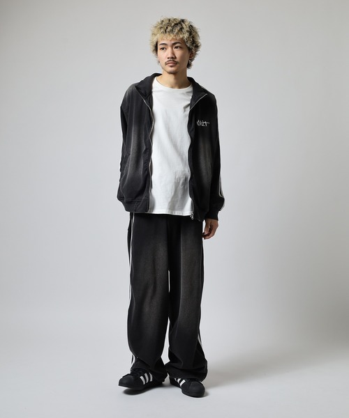 BAY CREST SETUP 上下2点セットアップ カットデニムサイドラインZIP