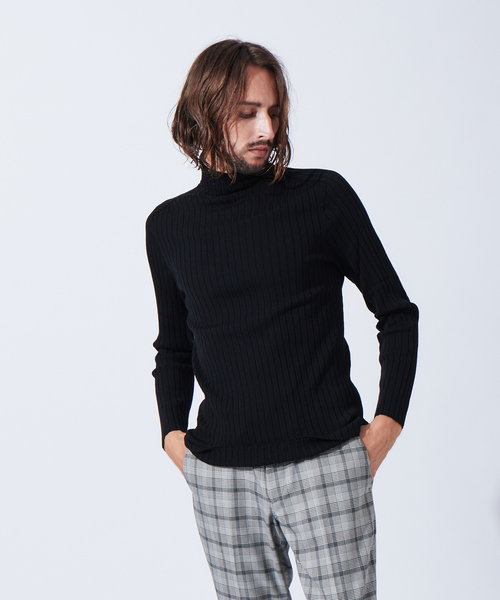 5351 POUR LES HOMMES(ゴーサンゴーイチプールオム)の「ワイドリブホールガーメントハイネック(ニット/セーター・メンズ・グレー/ブルー/ホワイト/ブラック・44/46/48/50)」の3枚目の写真
