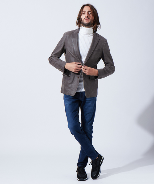 5351 POUR LES HOMMES(ゴーサンゴーイチプールオム)の「ワイドリブホールガーメントハイネック(ニット/セーター・メンズ・グレー/ブルー/ホワイト/ブラック・44/46/48/50)」の18枚目の写真