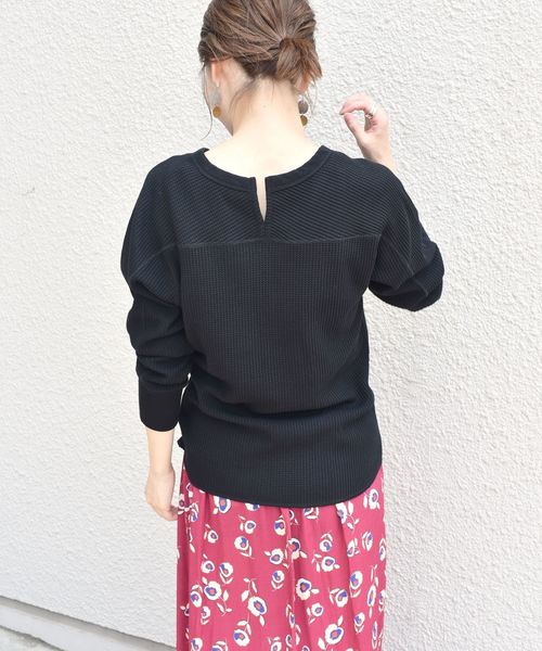 SHIPS（シップス）の「ワッフルプルオーバー◇（Tシャツ/カットソー・レディース・ホワイト/ブラック/ピンク・ONE SIZE）」の8枚目の写真