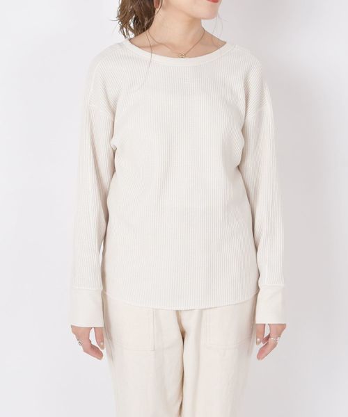 SHIPS（シップス）の「ワッフルプルオーバー◇（Tシャツ/カットソー・レディース・ホワイト/ブラック/ピンク・ONE SIZE）」の13枚目の写真