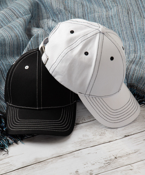 WEGO（ウィゴー）の「WEGO/ステッチベースボールキャップ（キャップ・メンズ・ブラック/ホワイト・FREE）」の7枚目の写真