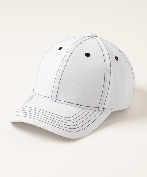 WEGO（ウィゴー）の「WEGO/ステッチベースボールキャップ（キャップ・メンズ・ブラック/ホワイト・FREE）」の6枚目の写真