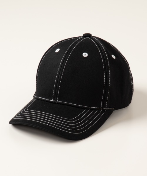 WEGO（ウィゴー）の「WEGO/ステッチベースボールキャップ（キャップ・メンズ・ブラック/ホワイト・FREE）」の4枚目の写真
