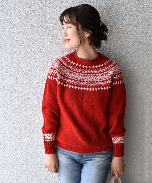 Hurley (ハーレー)の「HARLEY:フェアアイルシェットランドニット(ニット/セーター・レディース・ホワイト/ライトグレー/ブラック/レッド/ブルー系その他・ONE SIZE)」の5枚目の写真