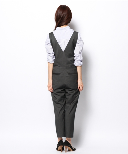 BEAMS LIGHTS Women's（ビームスライツ ウィメンズ）の「BEAMS LIGHTS / Vネックオールインワン（つなぎ/オールインワン・レディース・チャコールグレー/ブラック・38/36）」の5枚目の写真