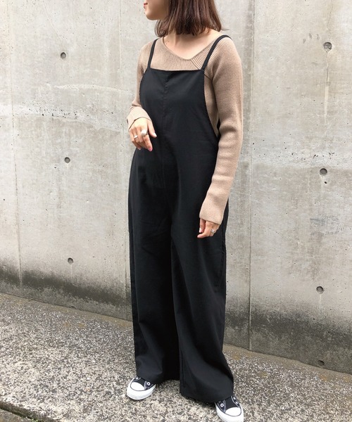 meJane（ミージェーン）の「コットンリネン/後ろリボンオーバーオール