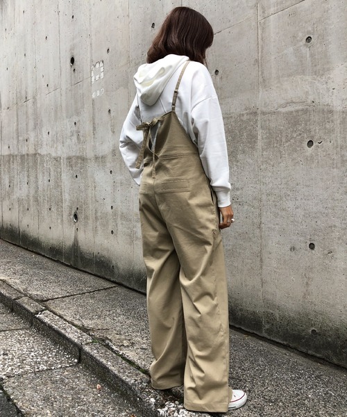 meJane(ミージェーン)の「コットンリネン/後ろリボンオーバーオール(サロペット/オーバーオール・レディース・ブラック/ベージュ/カーキ・FREE)」の12枚目の写真