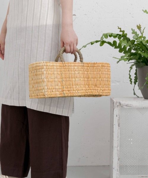 URBAN RESEARCH DOORS(アーバンリサーチドアーズ)の「アフリカンスクエア ストロー横長かごM(インテリア雑貨・レディース・その他・MEDIUM)」の10枚目の写真