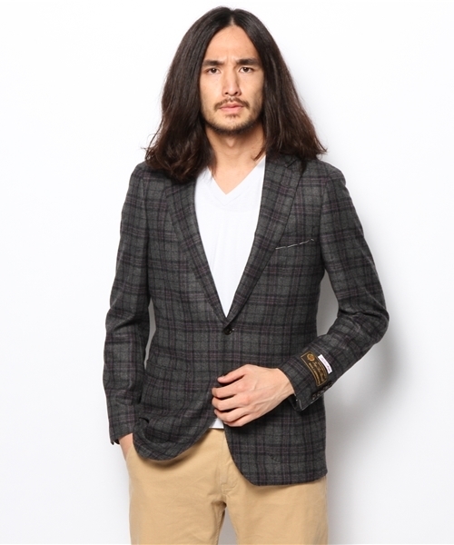 NANO universe（ナノユニバース）の「AQUOIBONISTE(アクアボニスト)/ テーラーメイド S2BJK（テーラードジャケット・メンズ・グリーン/グレー・44/46/48）」の2枚目の写真