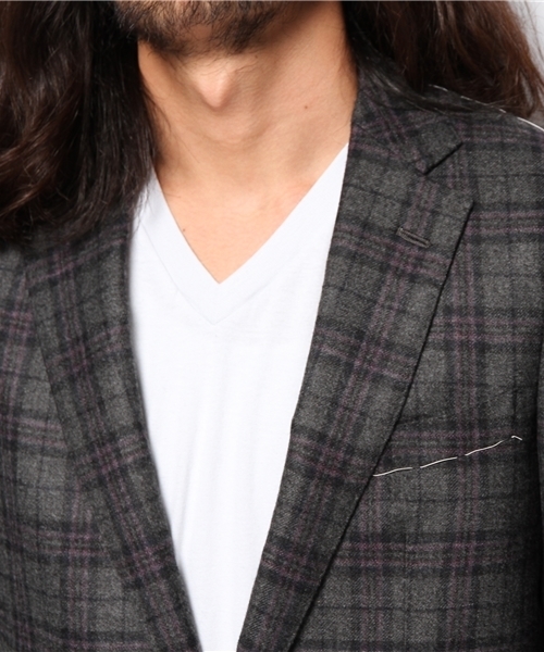 NANO universe（ナノユニバース）の「AQUOIBONISTE(アクアボニスト)/ テーラーメイド S2BJK（テーラードジャケット・メンズ・グリーン/グレー・44/46/48）」の3枚目の写真