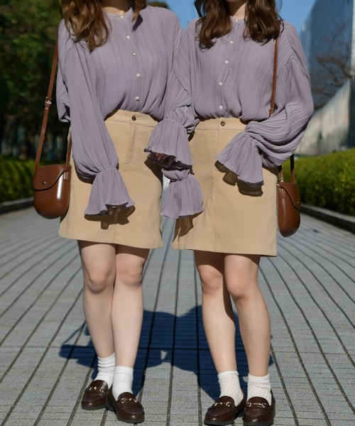 PairPair（ペアペア）の「キャンディスリーブプリーツブラウス（シャツ/ブラウス・レディース・その他/モカ/ライトベージュ・FREE）」の6枚目の写真