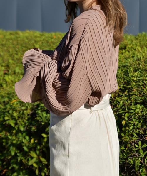 PairPair（ペアペア）の「キャンディスリーブプリーツブラウス（シャツ/ブラウス・レディース・その他/モカ/ライトベージュ・FREE）」の15枚目の写真