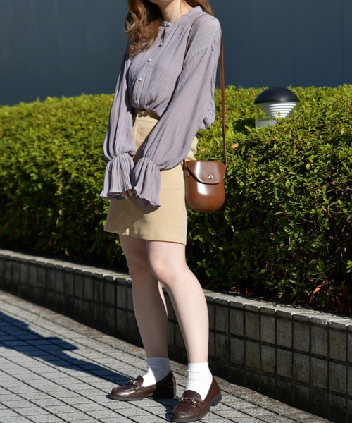 PairPair（ペアペア）の「キャンディスリーブプリーツブラウス（シャツ/ブラウス・レディース・その他/モカ/ライトベージュ・FREE）」の12枚目の写真