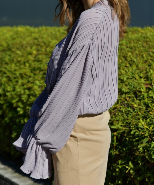 PairPair（ペアペア）の「キャンディスリーブプリーツブラウス（シャツ/ブラウス・レディース・その他/モカ/ライトベージュ・FREE）」の10枚目の写真