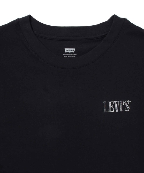 Levi's(リーバイス)の「グラフィックボクシーTシャツ 90'S SERIF RHINESTONE CAVIAR(Tシャツ/カットソー・レディース・ブラック・M/S/XS/L)」の5枚目の写真