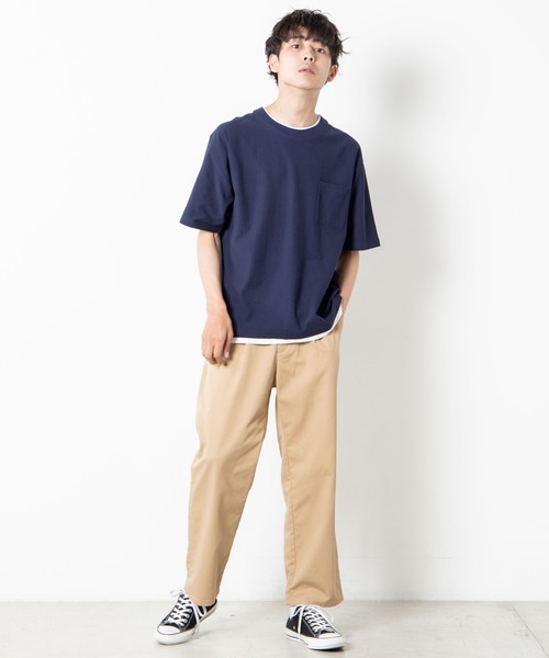WEGO（ウィゴー）の「WEGO/レイヤードポケットTシャツ（Tシャツ/カットソー・メンズ・ホワイト/ベージュ/ネイビー・SMALL/MEDIUM/LARGE）」の11枚目の写真