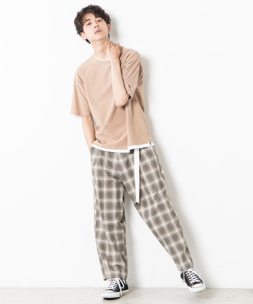 WEGO（ウィゴー）の「WEGO/レイヤードポケットTシャツ（Tシャツ/カットソー・メンズ・ホワイト/ベージュ/ネイビー・SMALL/MEDIUM/LARGE）」の4枚目の写真