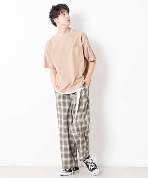 WEGO（ウィゴー）の「WEGO/レイヤードポケットTシャツ（Tシャツ/カットソー・メンズ・ホワイト/ベージュ/ネイビー・SMALL/MEDIUM/LARGE）」の20枚目の写真