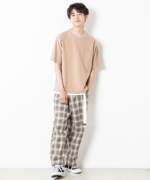 WEGO（ウィゴー）の「WEGO/レイヤードポケットTシャツ（Tシャツ/カットソー・メンズ・ホワイト/ベージュ/ネイビー・SMALL/MEDIUM/LARGE）」の13枚目の写真