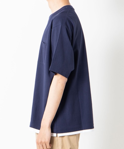 WEGO（ウィゴー）の「WEGO/レイヤードポケットTシャツ（Tシャツ/カットソー・メンズ・ホワイト/ベージュ/ネイビー・SMALL/MEDIUM/LARGE）」の21枚目の写真