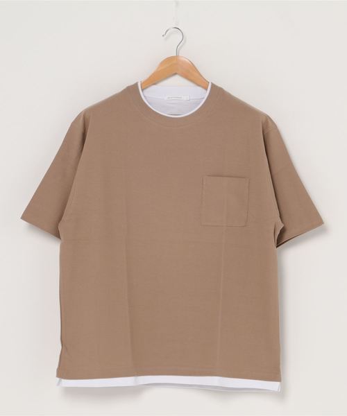 WEGO（ウィゴー）の「WEGO/レイヤードポケットTシャツ（Tシャツ/カットソー・メンズ・ホワイト/ベージュ/ネイビー・SMALL/MEDIUM/LARGE）」の16枚目の写真