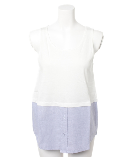 CIAOPANIC（チャオパニック）の「【Ciaopanic】レイヤード用タンクTOP（キャミソール・レディース・ホワイト/その他18/ライトブルー/ブラック・FREE）」の4枚目の写真