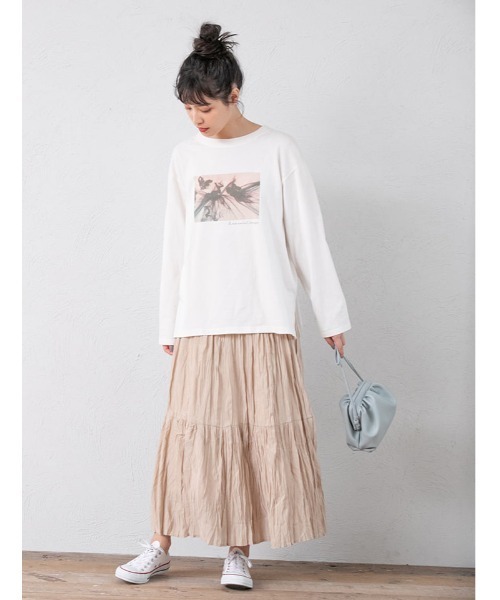 fifth(フィフス)の「グラフィックプリントロングスリーブTシャツ(Tシャツ/カットソー・レディース・ホワイト/グレイッシュベージュ・MEDIUM)」の19枚目の写真