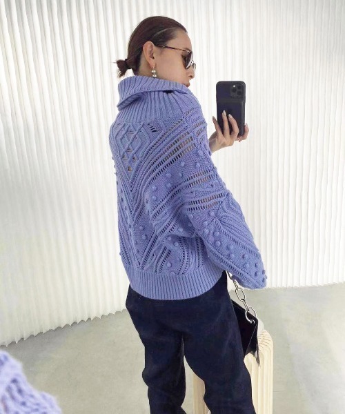 AMERI】 アメリ UNDRESSED SHIRT LAYERED KNIT Ameri（アメリ）の「UNDRESSED GEOMETRY CUTTING KNIT（ニット