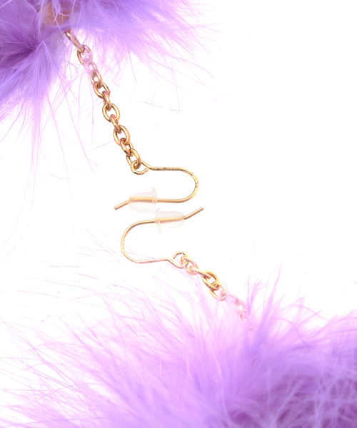 WEGO（ウィゴー）の「WEGO/ファーリングピアス（ピアス（両耳用）・レディース・ホワイト/パープル/ピンク・FREE）」の4枚目の写真