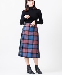別注 O'Neil of Dublin キルトスカート ウールコンビネーション パッチワーク レギュラー 71cm