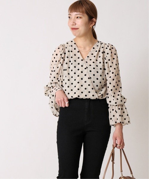 Spick and Span】ドットフロッキーワークシャツ[品番