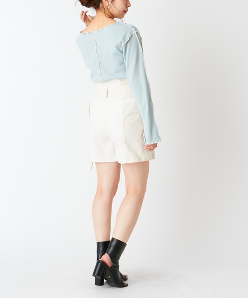 Chico(チコ)の「配色メローフレアT(Tシャツ/カットソー・レディース・ミント/ライトベージュ/アイボリー/ブラック・FREE)」の19枚目の写真