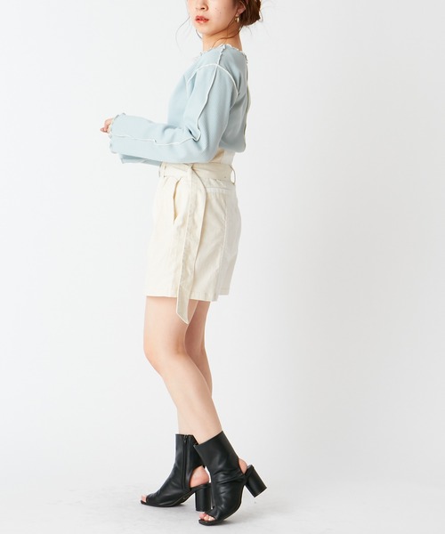 Chico(チコ)の「配色メローフレアT(Tシャツ/カットソー・レディース・ミント/ライトベージュ/アイボリー/ブラック・FREE)」の7枚目の写真