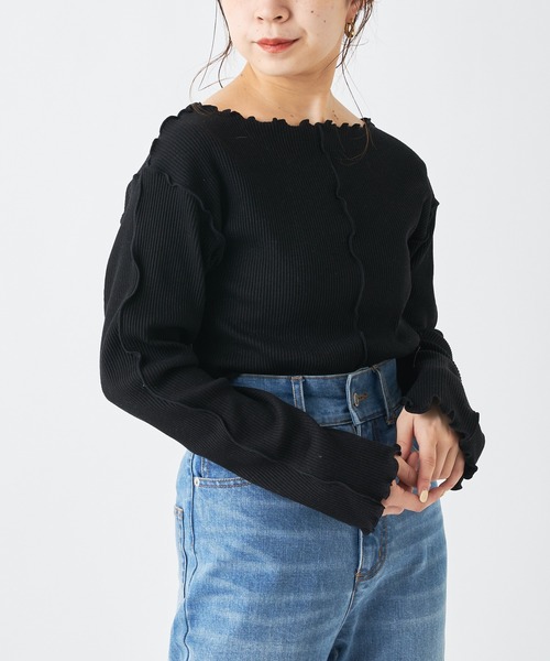 Chico(チコ)の「配色メローフレアT(Tシャツ/カットソー・レディース・ミント/ライトベージュ/アイボリー/ブラック・FREE)」の11枚目の写真