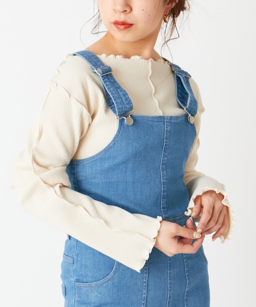 Chico(チコ)の「配色メローフレアT(Tシャツ/カットソー・レディース・ミント/ライトベージュ/アイボリー/ブラック・FREE)」の5枚目の写真