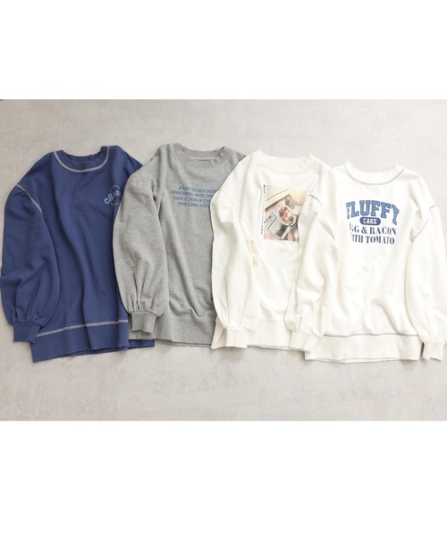 one after another NICE CLAUP（ワンアフターアナザーナイスクラップ）の「ロゴカレッジスウェット（Tシャツ/カットソー・レディース・グレー/オフホワイト/ブルー/ホワイト系その他・FREE）」の19枚目の写真