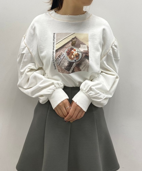 one after another NICE CLAUP（ワンアフターアナザーナイスクラップ）の「ロゴカレッジスウェット（Tシャツ/カットソー・レディース・グレー/オフホワイト/ブルー/ホワイト系その他・FREE）」の21枚目の写真