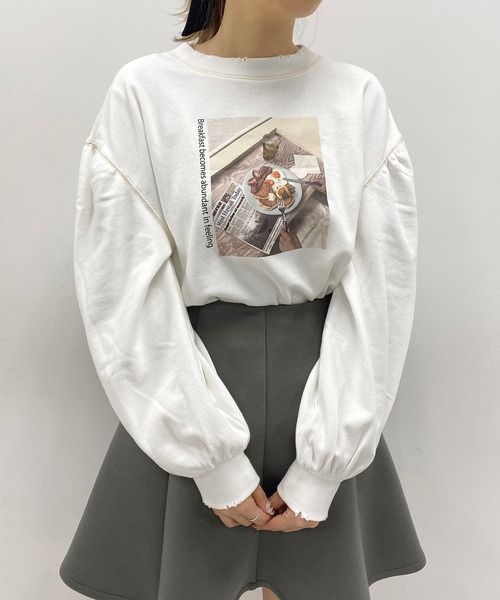 one after another NICE CLAUP（ワンアフターアナザーナイスクラップ）の「ロゴカレッジスウェット（Tシャツ/カットソー・レディース・グレー/オフホワイト/ブルー/ホワイト系その他・FREE）」の17枚目の写真