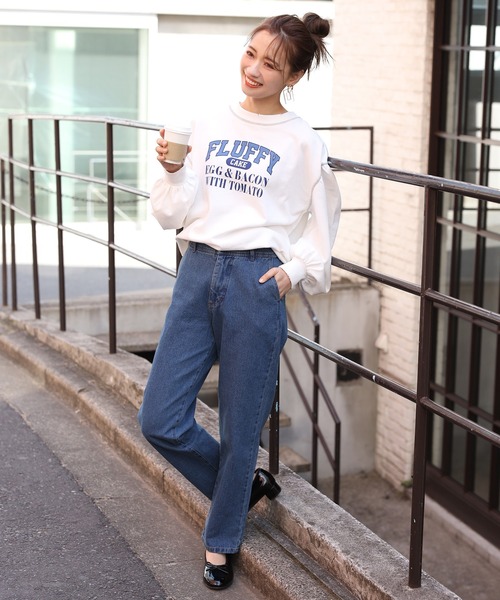 one after another NICE CLAUP（ワンアフターアナザーナイスクラップ）の「ロゴカレッジスウェット（Tシャツ/カットソー・レディース・グレー/オフホワイト/ブルー/ホワイト系その他・FREE）」の10枚目の写真