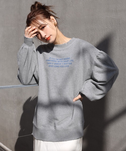 one after another NICE CLAUP（ワンアフターアナザーナイスクラップ）の「ロゴカレッジスウェット（Tシャツ/カットソー・レディース・グレー/オフホワイト/ブルー/ホワイト系その他・FREE）」の15枚目の写真