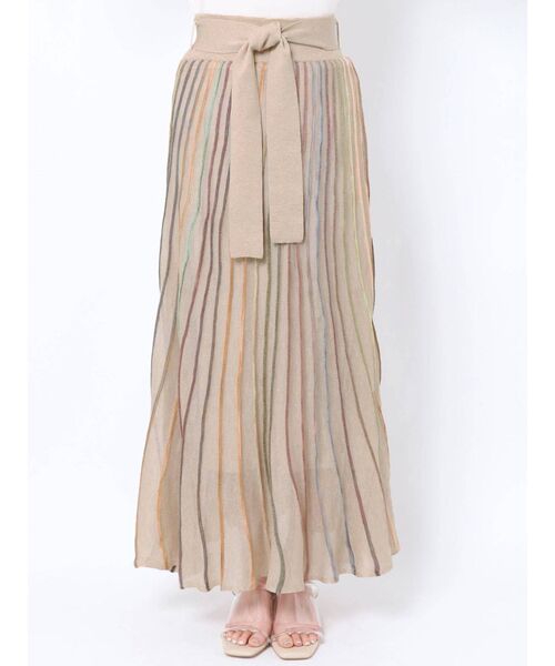 LAGUNAMOON（ラグナムーン）の「シアーレインボーニットスカート（スカート・レディース・パープル/ブラウン/ベージュ・FREE）」の5枚目の写真