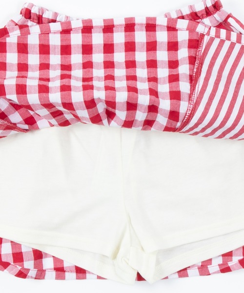 trois lapins kp(トロワラパンケーピー)の「切替えデザインのスカパン(100-130cm)(スカート・キッズ・レッド/ブラック・130cm/110cm/100cm/120cm)」の7枚目の写真